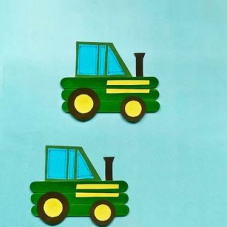 popsicle stick tractor craft