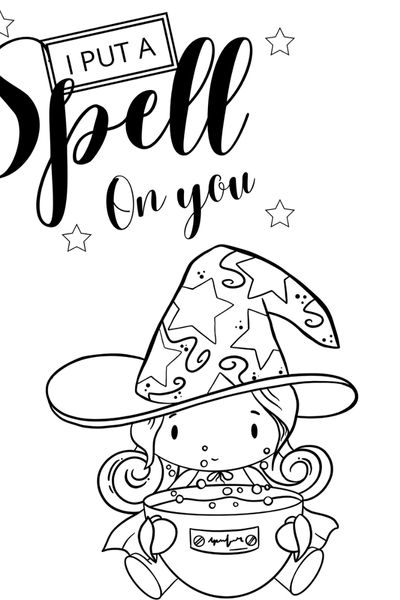 witch cauldron coloring page
