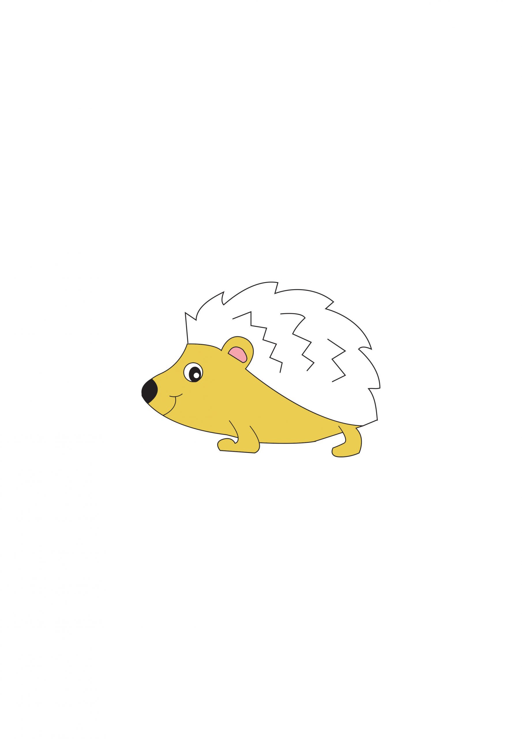 easy hedgehog drawing project for school