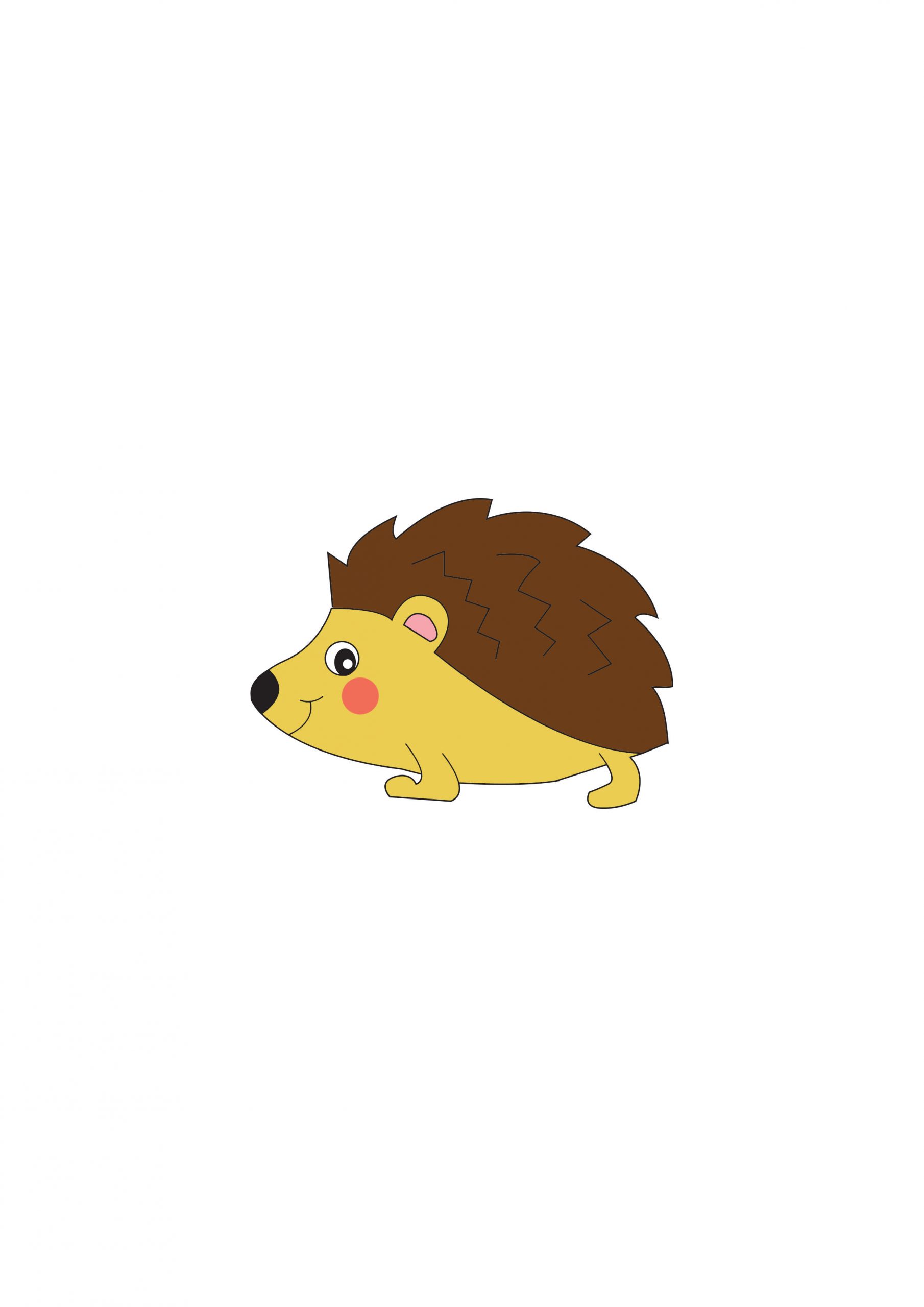 easy baby hedgehog for kids to draw