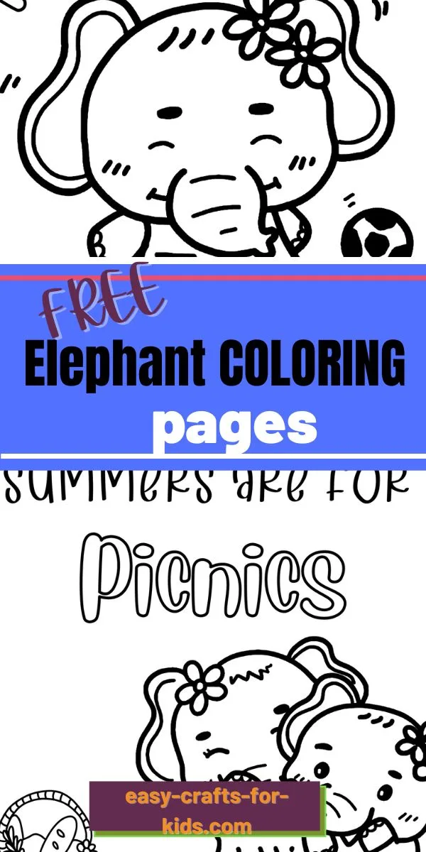 Cute Elephant Coloring Pages