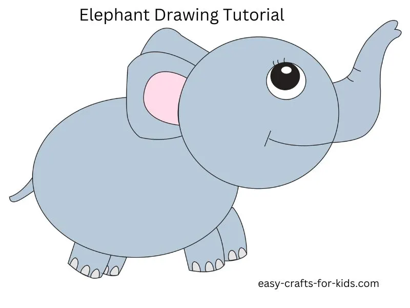 How to Draw an Elephant Easily - Step by Step Elephant Drawing