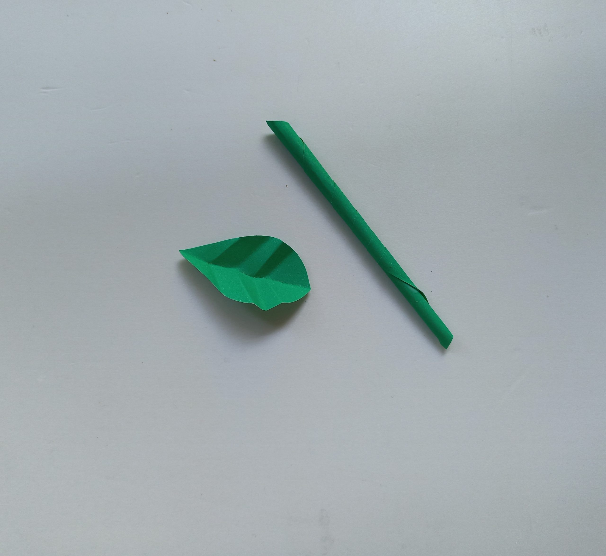 origami pumpkin stem and leaf