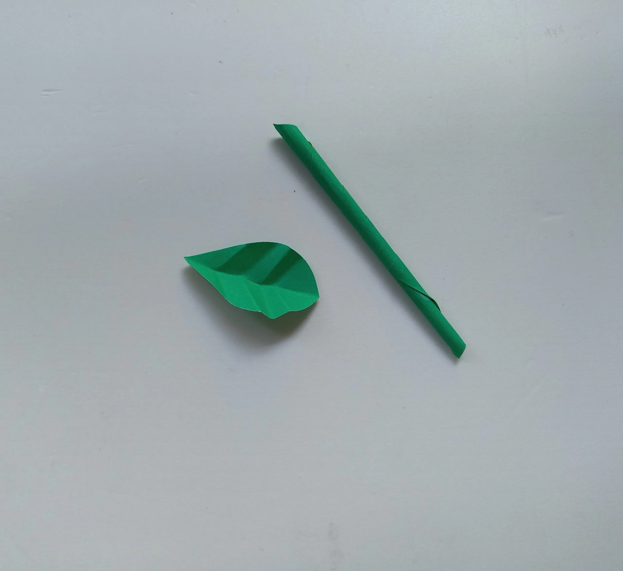 origami pumpkin stem and leaf