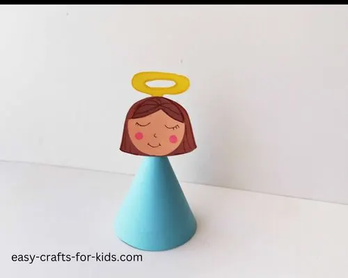 Angel paper cone craft for Christmas