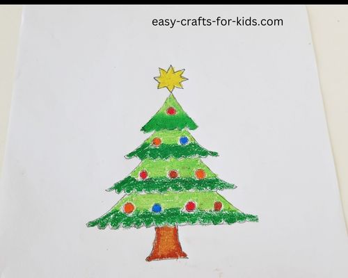 Color Christmas tree drawing