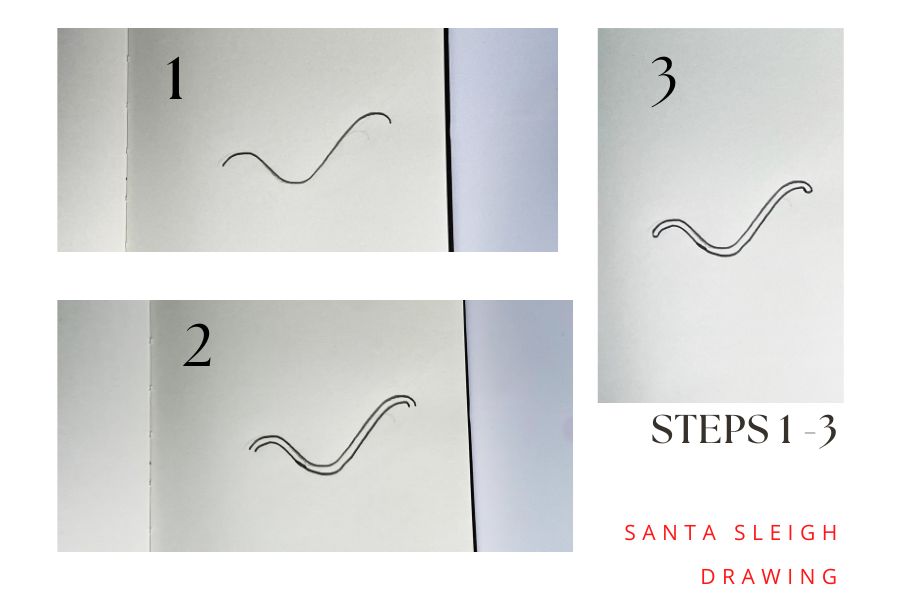 How to draw santa on a sleigh step by step