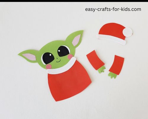 Paper Grogu puppet craft for Christmas