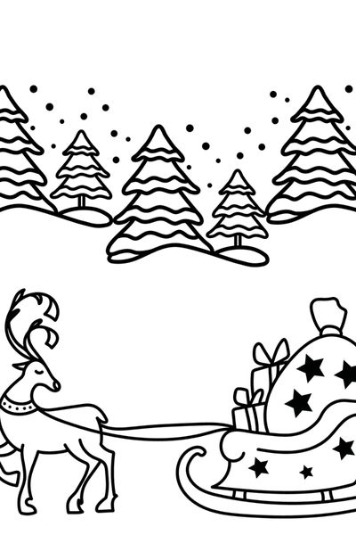 Reindeer Coloring Sheet