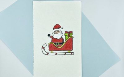 Santa Claus sleigh drawing instructions