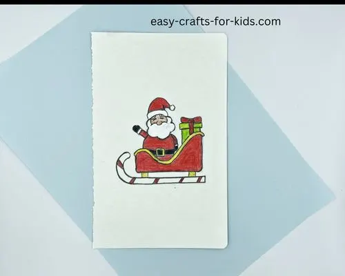 Santa Claus sleigh drawing instructions