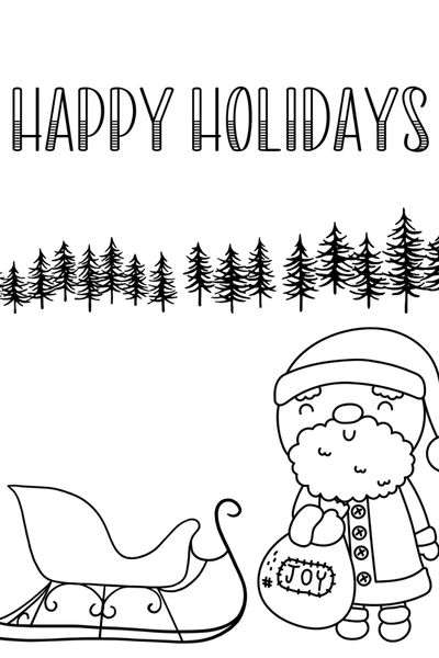 cute santa claus coloring page