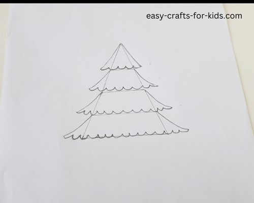 easy Christmas tree drawing for kids