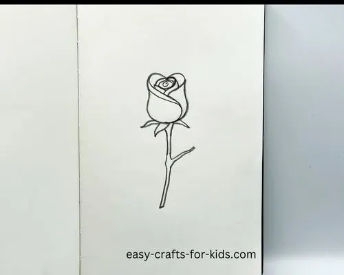 easy rose stem drawing