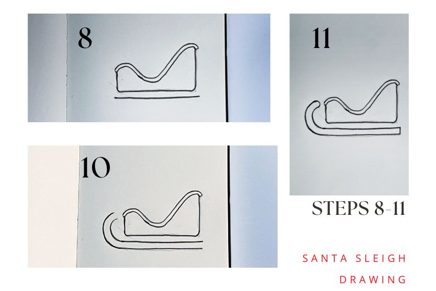 easy santa claus on sleigh drawing