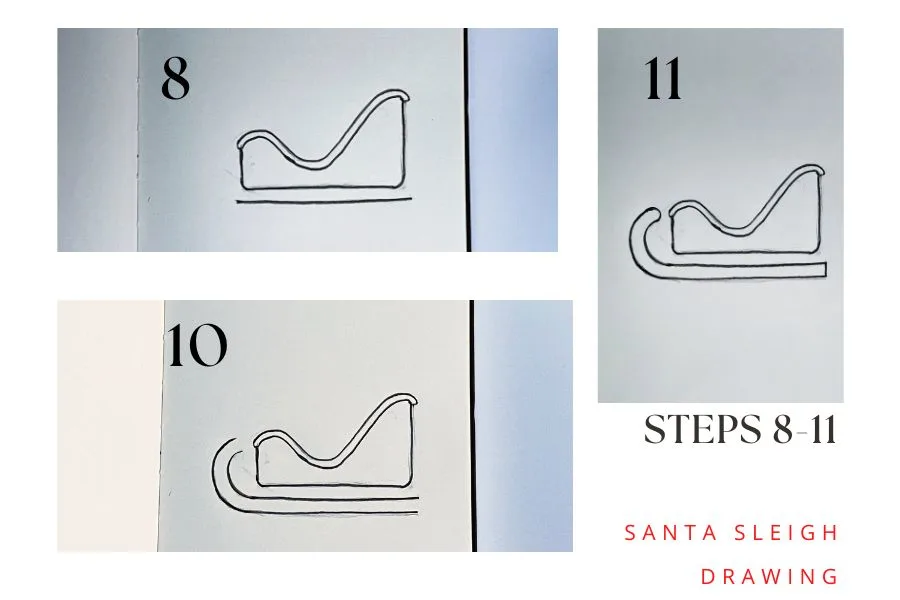 easy santa claus on sleigh drawing