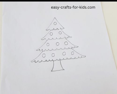 how to draw Christmas tree decorations