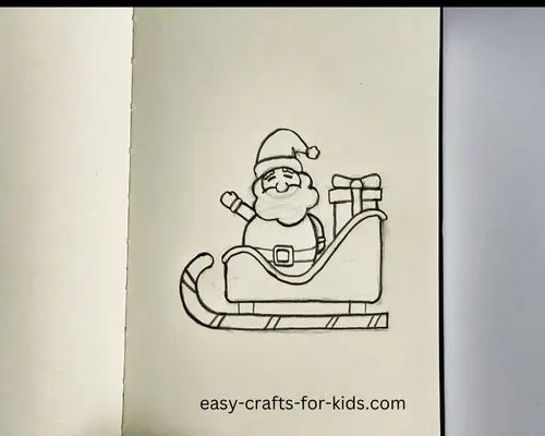 how to draw Santa sleigh for kids