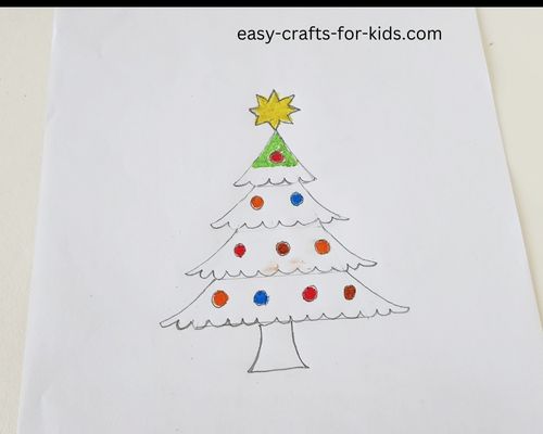 how to draw a Christmas tree on paper