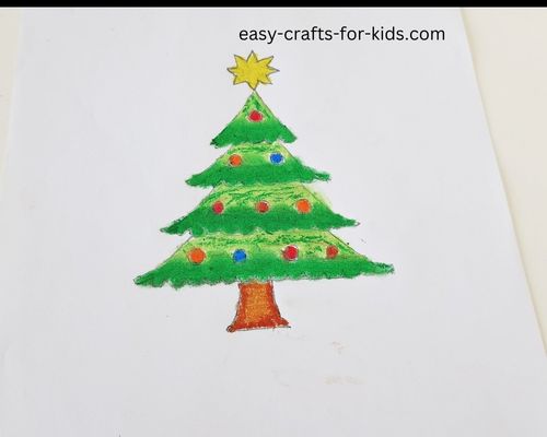 how to draw a Christmas tree with decorations