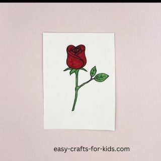 how to draw a rose flower for kids