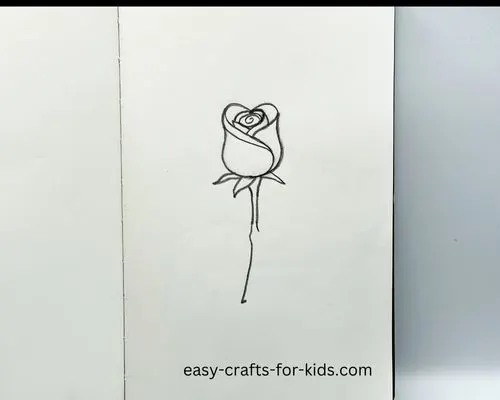 how to draw a rose stem
