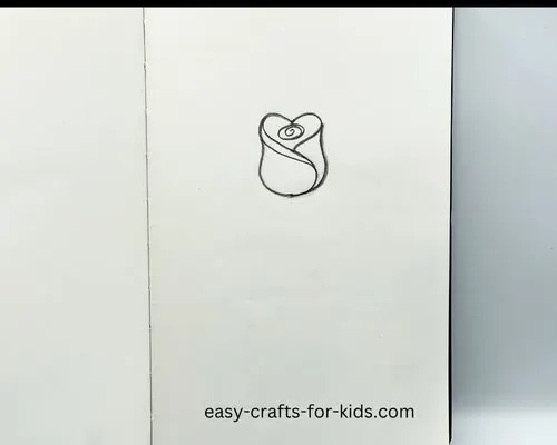 how to draw a rose with pencil