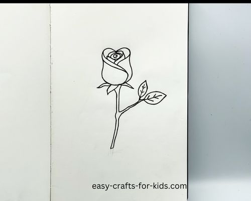how to draw rose easily