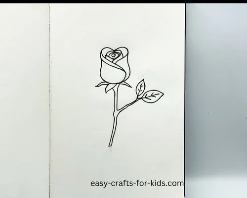 how to draw rose easily