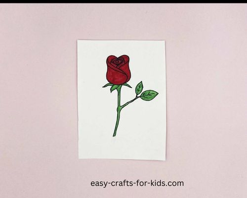 how to draw a rose flower for kids