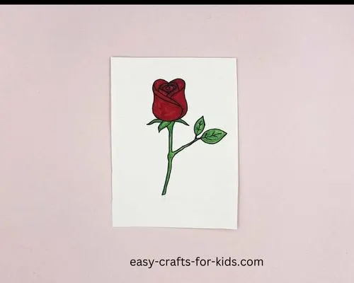 how to draw a rose flower for kids