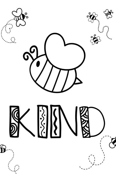 be kind coloring pages