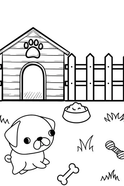 cute puppy coloring page