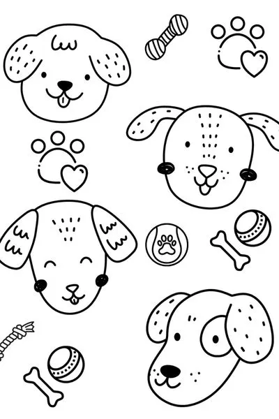 cute puppy face coloring page