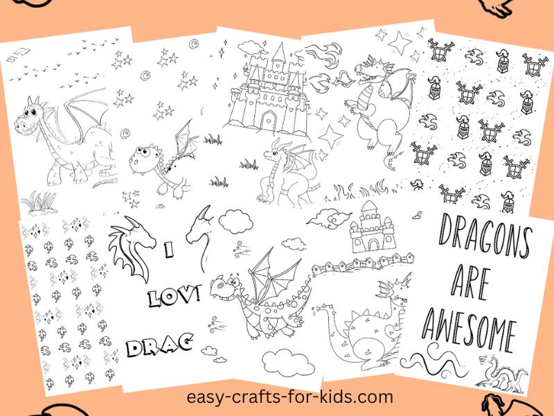 dragon coloring pages easy