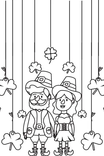 leprechaun couple coloring