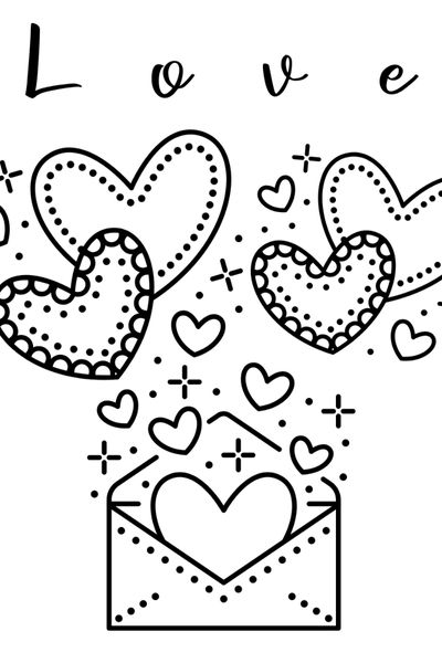 love colouring pages hearts