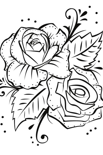 realistic rose coloring page
