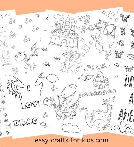 dragon coloring pages easy