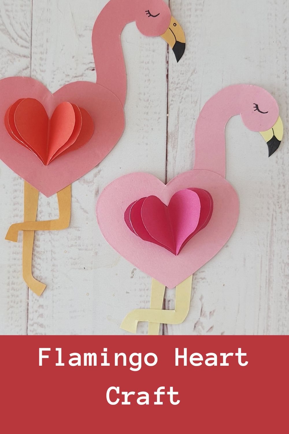 Flamingo Heart Shaped Craft