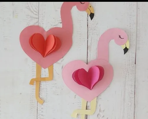 flamingo heart craft