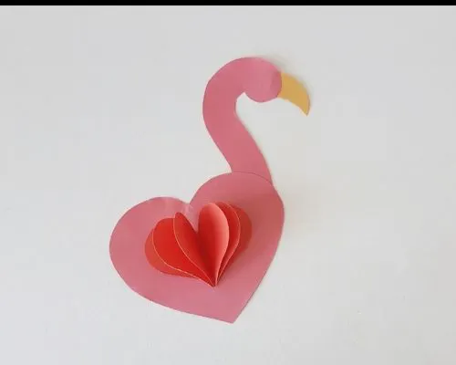 heart flamingo craft process