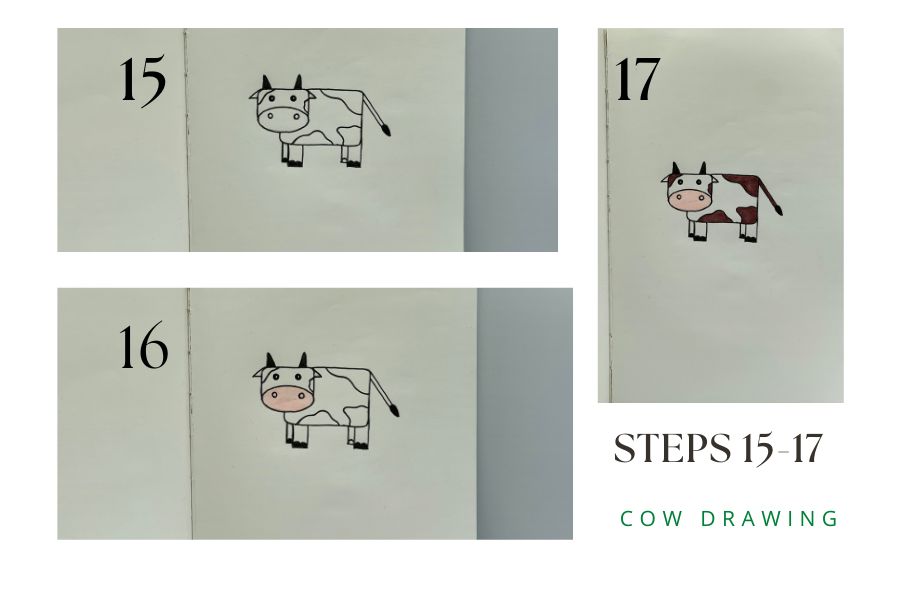 how do you draw a cow in color