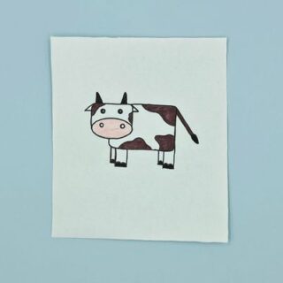 how to draw a cow for kids