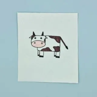how to draw a cow for kids