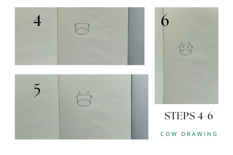 how to draw an easy cow