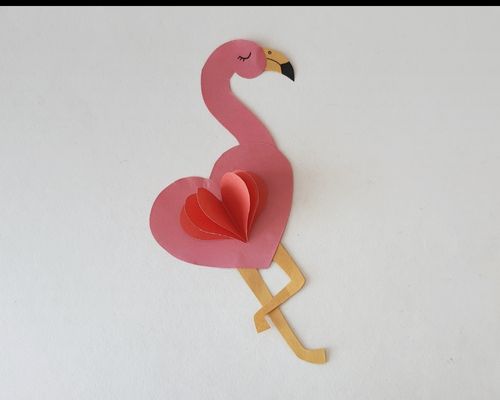 how to make a flamingo craft Valentine Day