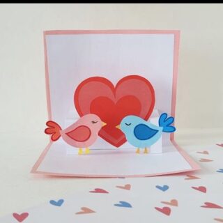 love bird pop up card craft