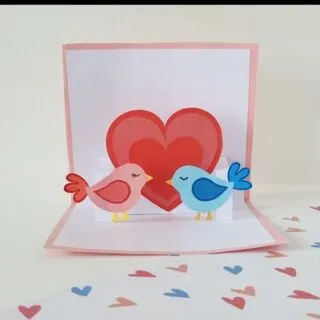 love bird pop up card craft