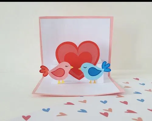 love bird pop up card craft